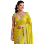 Women's Spacec Silk Saree with Zarkhad Diamond Work