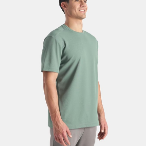 Men Microfiber Fabric Round Neck Half Sleeve Activewear T-Shirt