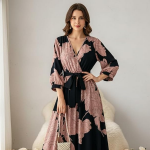 Women's Long Sleeves V-Neck Self Design Jumpsuit |Stylish | Casual