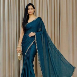 Women's Chiffon Saree with Blouse Piece for Traditional Ethnic Wear Sari