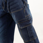 Men's Cotton Stretch Cargo Jeans | Solid | Straight Fit