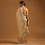 Womens Tissue Chevrons Zari Woven Saree With Sequins