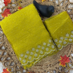 Women's Spacec Silk Saree with Zarkhad Diamond Work